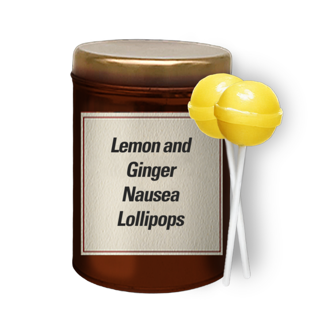 Lemon and Ginger Nausea Lollipops