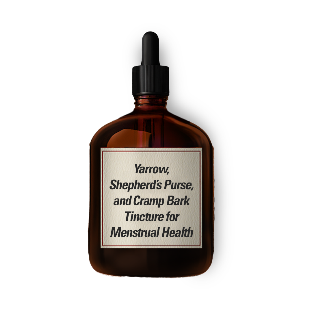 Yarrow, Shepherd's Purse, and Cramp Bark Tincture for Menstrual Health