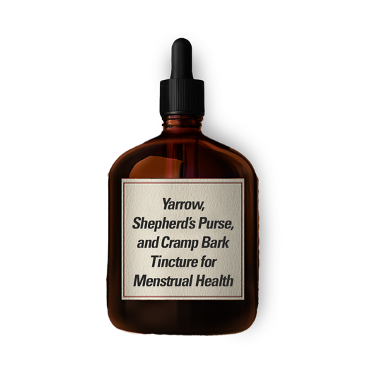 Yarrow, Shepherd's Purse, and Cramp Bark Tincture for Menstrual Health